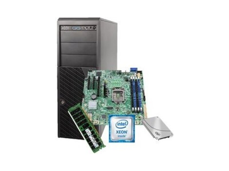 LSVRP4304ES6XX1  Intel Server System LSVRP4304ES6XX1 4U Pedestal/ 1xXeon E3-1230v5/ 1x16Gb DDR4 UDIMM/ 1x SSD DC S3510 120Gb/ 2x1Gb LAN/ AXXRMM4LITE2/ 1x365W