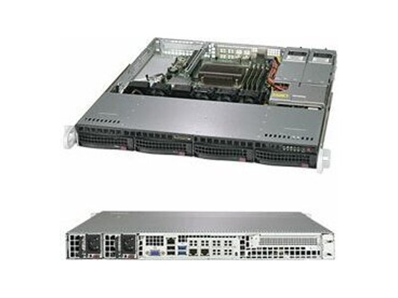 SYS-5019C-MR  Supermicro SuperServer 1U 5019C-MR, Single Skt H4 (LGA 1151), 4x DIMM, 2 GbE LAN ports, 1 dedicated IPMI LAN, 4 Hot-swap 3.5'' drive bays, 1 PCI-E 3.0 x16 slot, 400W PSU