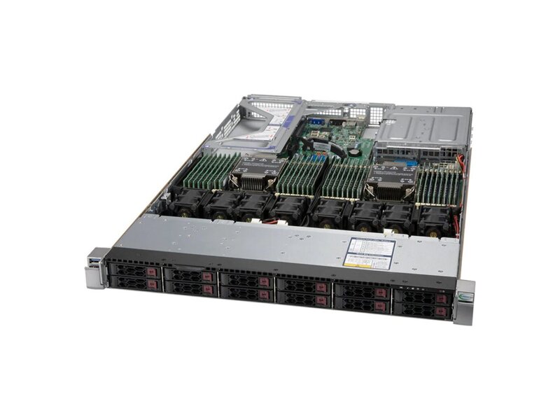 SYS-120U-TNR  Supermicro SuperServer SYS-120U-TNR Ultra 1U, 12x2.5'' NVMe, X12DPU-6, 119UH3TS-R1K22P-T Complete system only, must be integrated with CPU/ MEM/ HDD from SMC