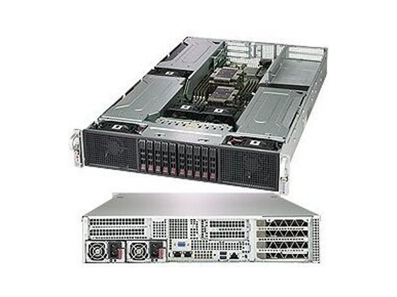 SYS-2029GP-TR  Supermicro SuperServer 2U 2029GP-TR Dual Skt Xeon Scalable/ 16x DIMM/ on board C621 SATA3 RAID 0, 1, 5, 10/ 10x 2.5'' Hot-swap/ 6 PCI-E 3.0 x16, 1 PCI-E 3.0 x8 (in x16, LP)/ R2000W