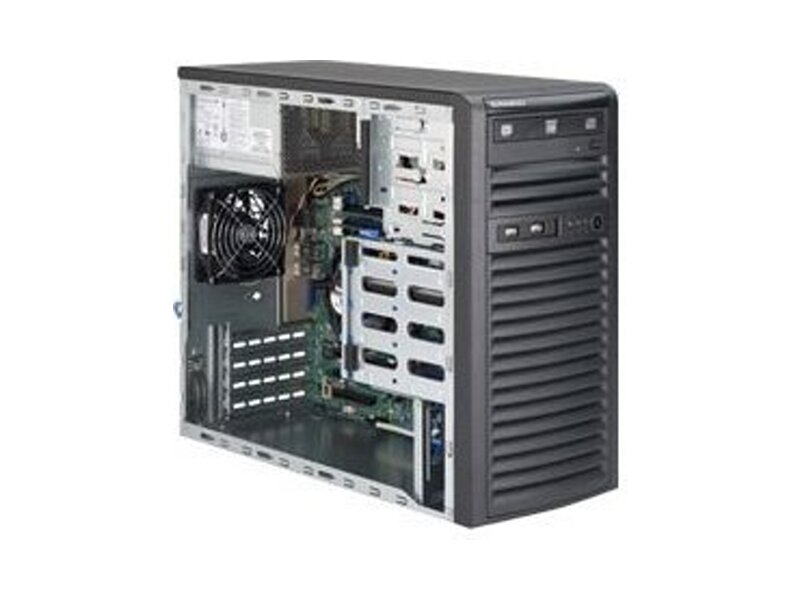 SYS-5039D-i  Supermicro SuperServer Mid-Tower 5039D-i no CPU(1) E3-1200v6/ v5, 7th/ 6thGenCorei3, Pent, Cel/ no DIMM(4)/ on board C232 SATA3(6G) RAID 0/ 1/ 5/ 10/ 4x3.5'' Fixed + 2x5.25'' ext./ 2xGE/ 2xPCIEx8, 1xPCIEx4/ 300W