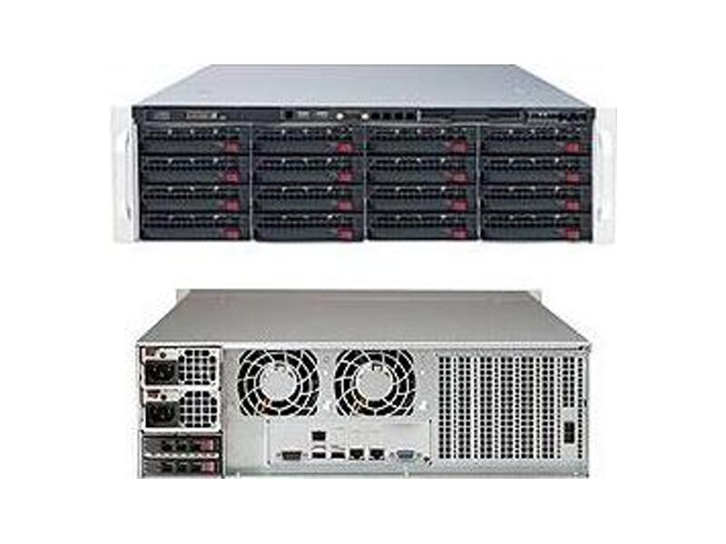 SSG-6039P-E1CR16H  Supermicro SuperStorage Server 3U 6039P-E1CR16H no CPU(2) Scalable/ TDP 70-205W/ no DIMM(16)/ on board C624 SAS3(3108) RAID 0/ 1/ 5/ 6/ 10/ 50/ 60, SATA3 RAID 0/ 1/ 5/ 10/ no HDD(16), opt.2 NVMe M.2/ 2x10GE/ 3xPCIEx16, 4xPCIEx8, JBODExpPort/ 2x1200W