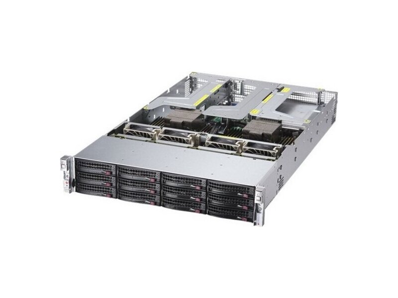 AS-2023US-TR4  Supermicro A+ Server 2U 2023US-TR4 Dual AMD EPYC 7001/ 7002, 32 DIMM, 1 PCI-E 3.0 x16, 7 PCI-E 3.0 x8, 12 HS 3.5'' (12 SATA3 or 8 SATA3 + NVMe or 12 SAS3, Quad Gigabit LAN ports via i350AM4, 2x R1600W