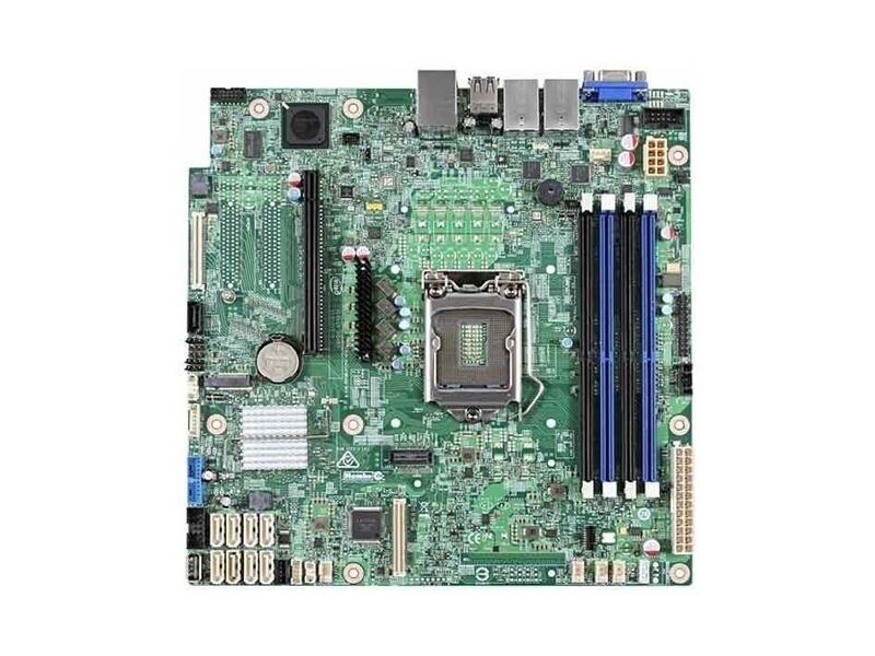 DBS1200SPSR  Intel Server Board S1200SPSR Single Socket Intel Xeon E3-1200 v5/ v6, Intel C232, 4x DDR4 ECC UDIMM Up to 64 GB, 2xPCI-E x8+PCI-E x4, 2x 1GB LAN, 6 x SATA, 7 x USB, mATX