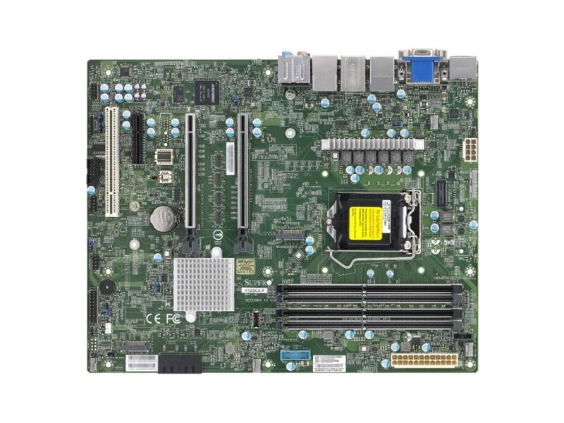 MBD-X12SCA-F-B  Supermicro Server motherboard MBD-X12SCA-F-B W-1200 CPU, 4 DIMM slots, Intel W480 controller for 4 SATA3 (6 Gbps) ports, RAID 0, 1, 5, 10, 1 PCI-E 3.0 x4, 2 PCI-E 3.0 x16 slots, bulk (414437)