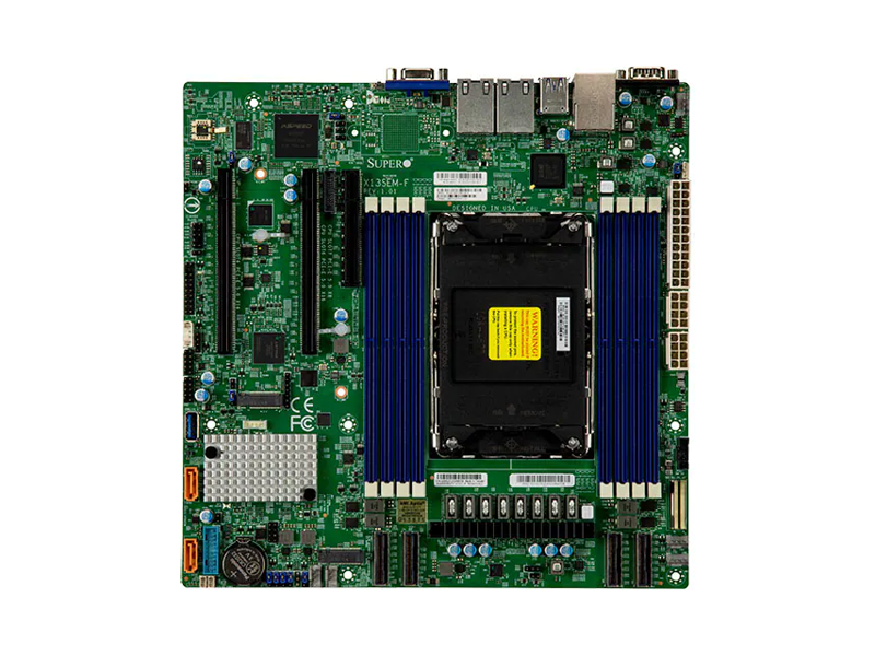 MBD-X13SEM-F-B  Supermicro Server Motherboard MBD-X13SEM-F-B 1xLGA-4677, Intel Xeon SP gen 4, Intel C741, 8x DDR5 4800/ 4400/ 4000 MHz. 2x1Gbe Base-T i350+1xMgmt LAN, 10xSATA3, 2xSATA-DOM, 5xUSB 3.2, 2xPCI-Ex16+1xPCI-E x8+4xMCIO x8, 2xM