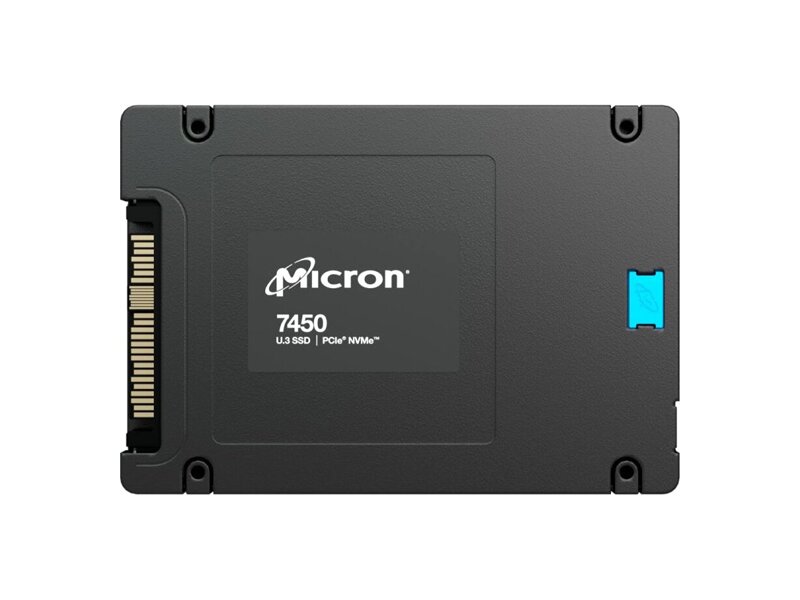 MTFDKCC1T9TFR-1BC1ZABYY  Micron SSD 7450 PRO, 1920GB, U.3(2.5'' 15mm), NVMe, PCIe 4.0 x4, 3D TLC, R/ W 6800/ 2700MB/ s, IOPs 800 000/ 120 000, TBW 3650, DWPD 1