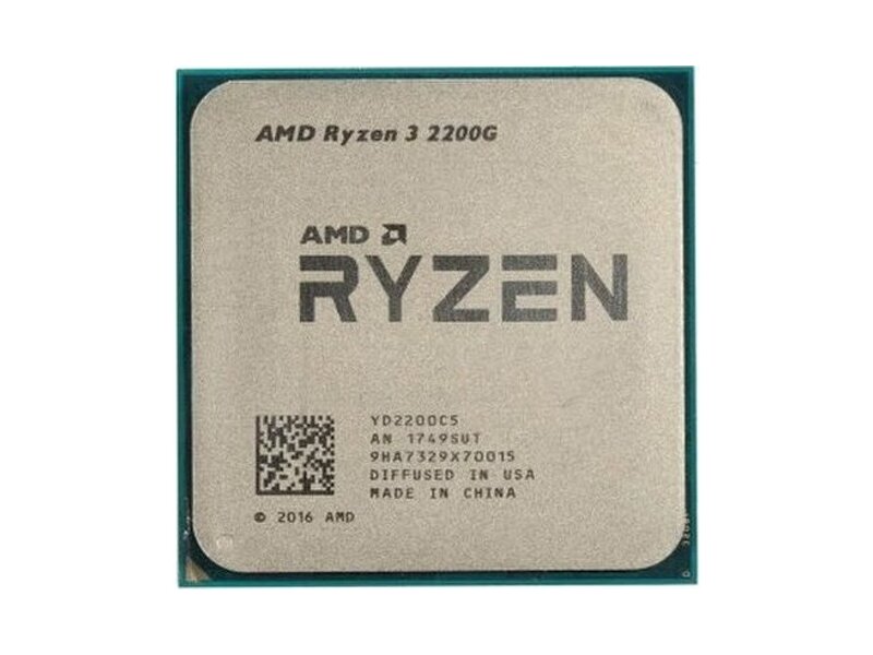 YD2200C5FBBOX  AMD CPU Desktop Ryzen 3 2200G 4C/ 4T (3.5/ 3.7GHz Boost, 6MB, 65W, AM4) box, RX Vega Graphics, with Wraith Stealth cooler