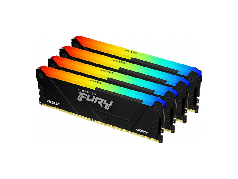 KF436C18BB2AK4/128  Kingston DDR4 128GB 3600MHz CL18 DIMM (Kit of 4) FURY Beast RGB