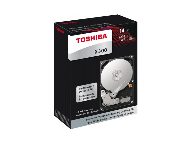HDWR21EEZSTA  HDD Desktop Toshiba HDWR21EEZSTA X300 (3.5'', 14TB, 256Mb, 7200rpm, SATA-III ) Rtl