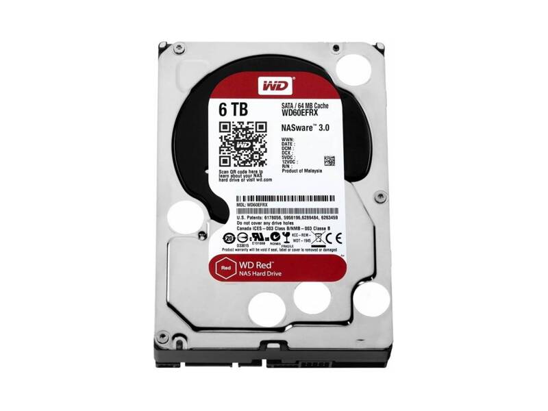 WD60EFRX  HDD WD RED NAS WD60EFRX (3.5'', 6TB, 64Mb, 5400rpm, SATA6G)