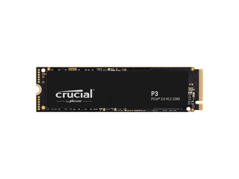 CT1000P3SSD8  Crucial SSD P3, 1000GB, M.2(22x80mm), NVMe, PCIe 3.0 x4, QLC, R/ W 3500/ 3000MB/ s, IOPs н.д./ н.д., TBW 220, DWPD 0.1