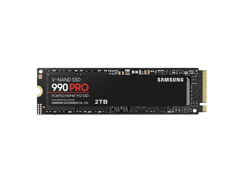 MZ-V9P2T0CW  SSD Samsung 990 PRO, 2000GB, M.2(22x80mm), NVMe 2.0, PCIe 4.0 x4, V-NAND TLC, R/ W 7450/ 6900MB/ s, IOPs 1 400 000/ 1 550 000, TBW 1200, DWPD 0.33, with Heatsink 1