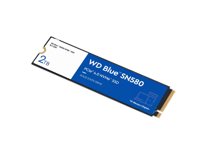 WDS200T3B0E  SSD WD Blue SN570 NVMe, 2000GB, M.2(22x80mm), NVMe, PCIe 3.0 x4, 3D TLC, R/ W 3500/ 3500MB/ s, IOPs 600 000/ 600 000, TBW 900, DWPD 0.2 (12 мес.)