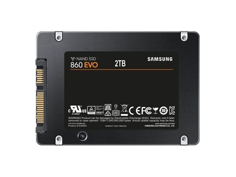 MZ-76E2T0BW  Samsung SSD 2TB, 2.5'', 860 EVO, V-NAND 3bit MLC, MJX, SATA 6Gb/ s, R550/ W520Mb/ s 1