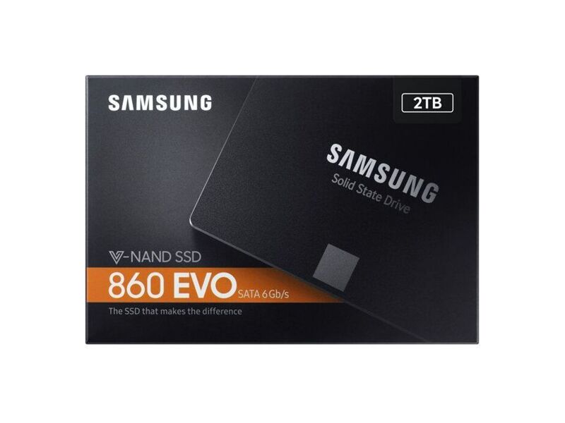 MZ-76E2T0BW  Samsung SSD 2TB, 2.5'', 860 EVO, V-NAND 3bit MLC, MJX, SATA 6Gb/ s, R550/ W520Mb/ s 3
