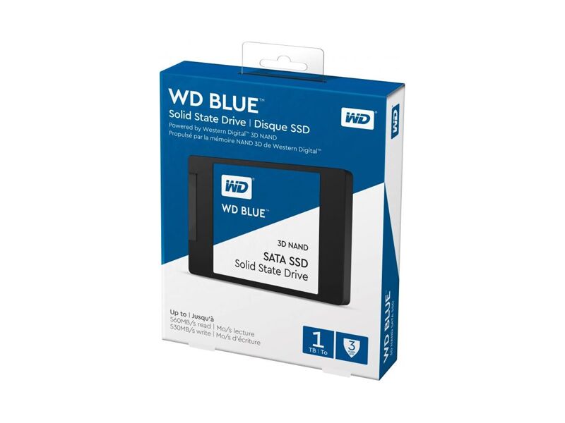 WDS100T2B0A  WD SSD Blue 3D NAND WDS100T2B0A (2.5'', 1ТB, SATA-III TLC) 1