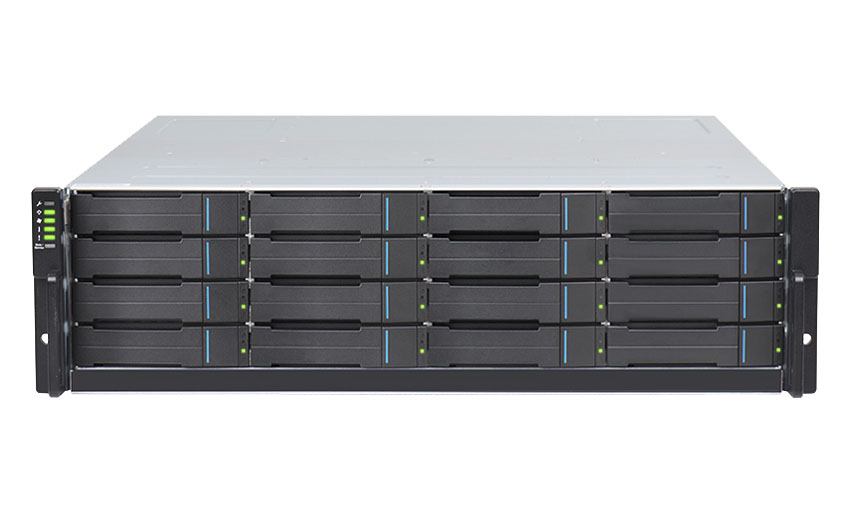 GS2016S0C0F0D-8U32  EonStor GS 2000 3U/ 16bay, cloud-integrated unified storage, supports NAS, block, object storage and cloud gateway, single upgradable subsystem including 1x12Gb/ s SAS EXP. ports, 4x1G iSCSI ports +2x host board slot(s), 2x4GB, 2x(PSU+FAN Module), 1x(Supe