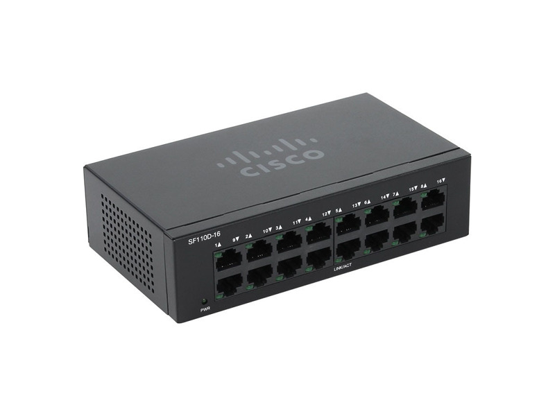 SF110D-16-EU  Коммутатор 16-портовый Cisco SF110D-16 16-Port 10/ 100 Desktop Switch