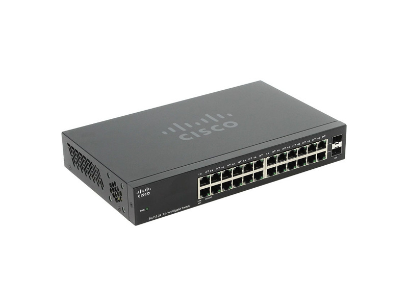 SG112-24-EU  Коммутатор 24-портовый Cisco SG112-24 Compact 24-port Gigabit Switch-2 Mini-GBIC Ports