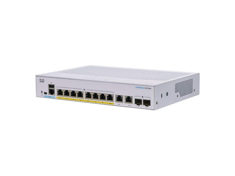 CBS250-8P-E-2G-EU  Коммутатор 8-портовый Cisco CBS250 Smart 8-port GE, PoE, Ext PS, 2x1G Combo