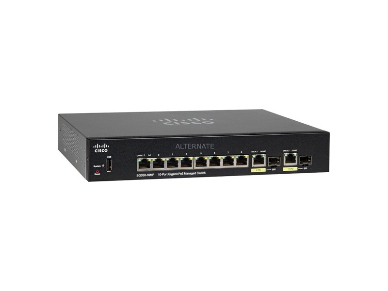 SG350-10MP-K9-EU  Коммутатор 10-портовый Cisco SG350-10MP 10-port Gigabit POE Managed Switch