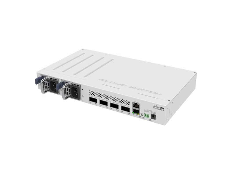 CRS504-4XQ-IN  Коммутатор Mikrotik CRS504-4XQ-IN, 1x10Base-T/ 100Base-TX, 4xQSFP28, Switching capacity 800 Gbps
