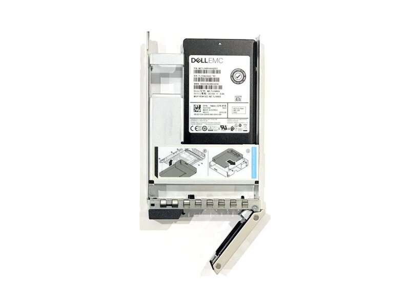 400-AXSE  Жесткий диск Dell SSD 960GB, Read Intensive, SATA 6Gbps, 512, 2, 5'' in 3, 5'' HYBB CARR, AG, 1 DWPD, 1752 TBW, hot plug, 14G
