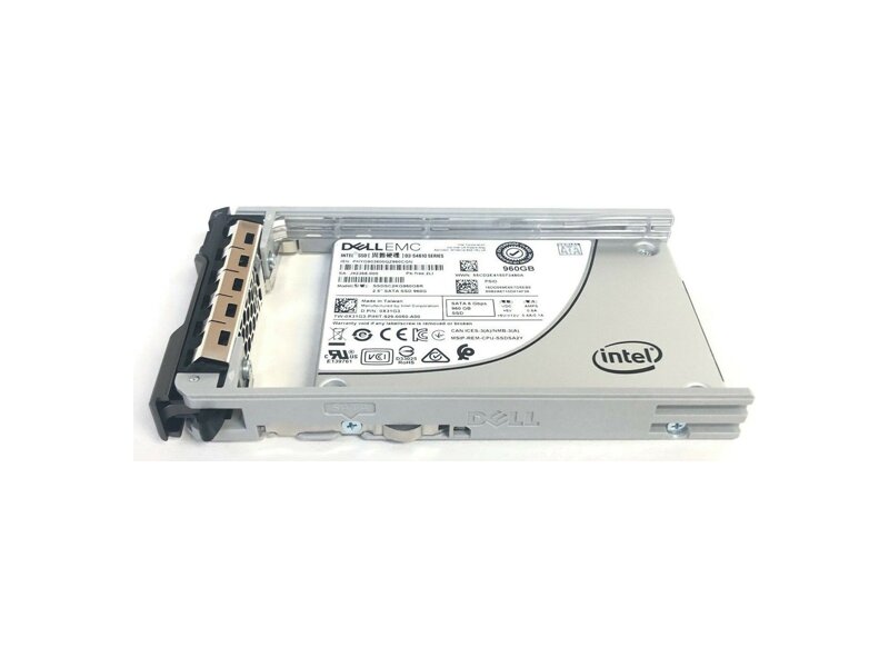 400-BJTH  Жесткий диск Dell 960GB SSD, Mix Use, SATA 6Gbps, 512e, 2.5 in 3.5 HYB CARR, hot plug, S4610, 14G