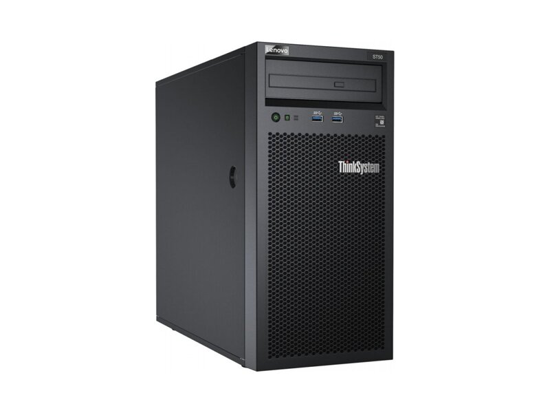 7Y48A006EA  Сервер Lenovo ThinkSystem ST50 Tower 4U, Xeon E-2124G 4C (3.4GHz/ 8MB/ 71W) 8GB(1x8GB, UDIMM), 2x1TB SATA HDD, SATA RAID, 1x250W, AMT, Slim DVD-RW