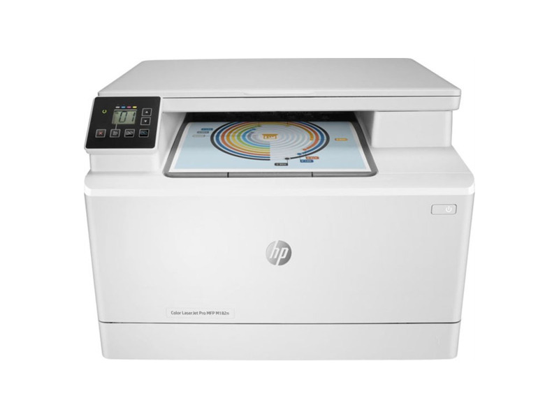7KW54A#B19  МФУ HP Color LaserJet Pro MFP M182n (p/ c/ s, A4, 16ppm, 256Mb, USB, Ethernet, 1 tray 150, 1year warr, cartridge 800&700 cmy in box, Repl. T6B70A)