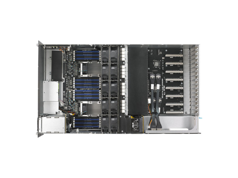 90SF00H1-M01630  ASUS Server ESC8000 G4 10G, 4U, 2xLGA3647, 8x2.5'' (2xNVMe), 2x10GbE, 24хDIMM DDR4, 8xPCIe-X16, 3x1600Вт, чёрный 2
