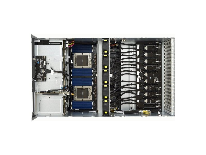 90SF02H2-M001J0  ASUS Server ESC8000A-E12-SKU2/ 10G/ 3kW(2+2)/ 2 PCIe/ 2 NVMe AMD EPYC 9004 dual-processor 4U GPU server that supports eight dual-slot GPUs, liquid cooling solution, up to 24 DIMM, 11 PCIe 5.0 slots, Dual NVMe, four 3000W Titanium power supplies, OCP 3.0 a 1