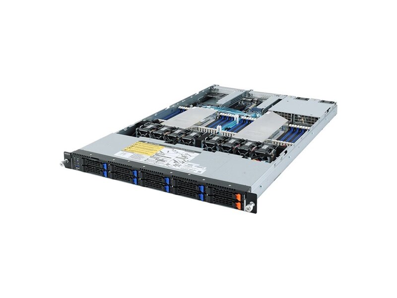 6NR182Z91MR-00  Gigabyte Rack Server R182-Z91 Dual AMD EPYC 7002, 32 x DIMMs, 2 x 1Gb/ s LAN, 8 x 2.5'' SATA and 2 x 2.5'' NVMe, Ultra-Fast M.2 with PCIe Gen3 x4, 2 x PCIe Gen4 x16, 1 x OCP 3.0 Gen4 x16, 1 x OCP 2.0 Gen3 x8, 1200W 80 PLUS Platinum