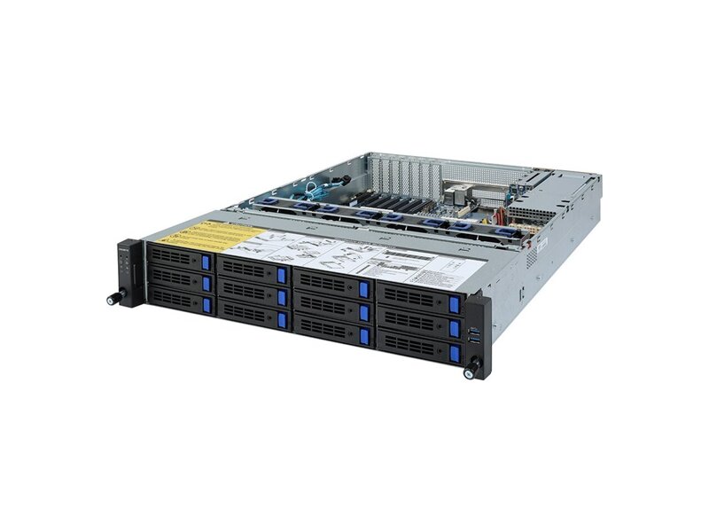 6NR272Z30MR-00  Gigabyte Rack Server R272-Z30 Single AMD EPYC 7002, 16 x DIMMs, 2 x 1Gb/ s LAN, 12 x 3.5'' and 2 x 2.5'' SATA HDD/ SSD, Ultra-Fast M.2 with PCIe Gen3 x4, 6 x PCIe Gen4 / Gen3, 1 x OCP 2.0 Gen3 x16, 800W 80 PLUS Platinum redundant power supply