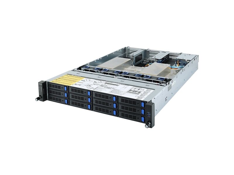 6NR282Z90MR-00  Gigabyte Rack Server R282-Z90 Dual AMD EPYC 7002, 32 x DIMMs, 2 x 1Gb/ s LAN, 12 x 3.5'' and 2 x 2.5'' SATA HDD/ SSD, Ultra-Fast M.2 with PCIe Gen3 x4, 8 x PCIe Gen4 x16 and x8, 1 x OCP 3.0 Gen4 x16, 1 x OCP 2.0 Gen3 x8, 1200W 80 PLUS Platinum