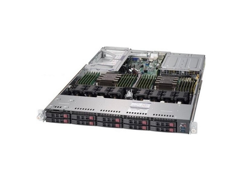 SYS-1029U-TR4  Supermicro SuperServer 1U 1029U-TR4, Dual Skt, 24x DIMM, on board C621, SATA3, RAID 0, 1, 5, 10, 10 Hot-swap 2.5'', 2 PCIE 3.0 x16, 2 PCIE 3.0 x8, 4 GbE, 2xR750W