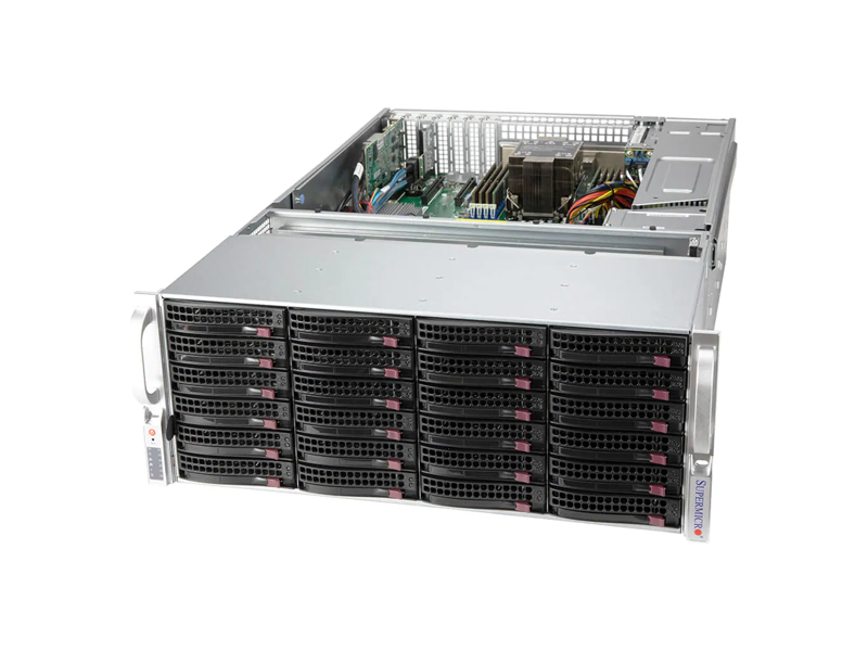 SSG-540P-E1CTR36H  SuperMicro Storage 4U/ Single Socket P+ (LGA-4189)/ UP to 3TB/ 2 PCI-E 4.0 x16 (LP) slots/ 2x 10GbE RJ45/ 36x Hot-swap 3.5''/ Redundant Titanium 1200W