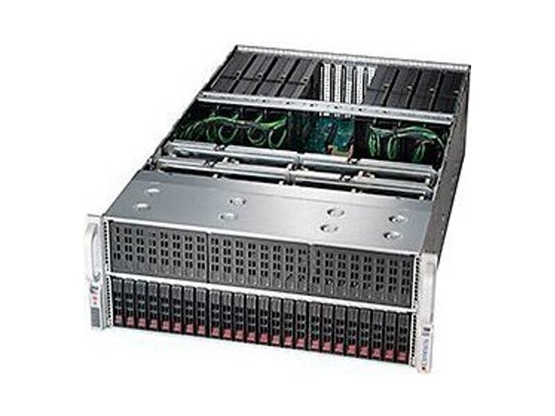 SYS-4028GR-TR2  Supermicro SuperServer 4U 4028GR-TR2 no CPU(2) E5-2600v4/ v3/ no DIMM(24)/ on board C612 SATA3(6G) RAID 0/ 1/ 5/ 10/ no HDD(24)/ 2xGE/ 11xPCIEx16, 1xPCIEx8/ R2000W(2+2)