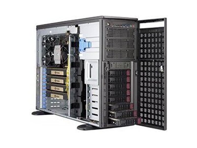 SYS-5049A-TR  Supermicro SuperWorkstation SYS-5049A-TR 4U/ Tower, LGA 3647, TDP 205W, Intel C621, 12xDDR4, 8x3.5'' Hot-swap, SATA3 (6Gbps), 4xPCI-E 3.0 x16, 3xPCI-E 3.0 x8, 1x1GbE LAN, 1xRJ45 10GBase-T, 1xRJ45 IPMI, 10xUSB 3.1, 1xVGA, 2 COM, 2x2200W