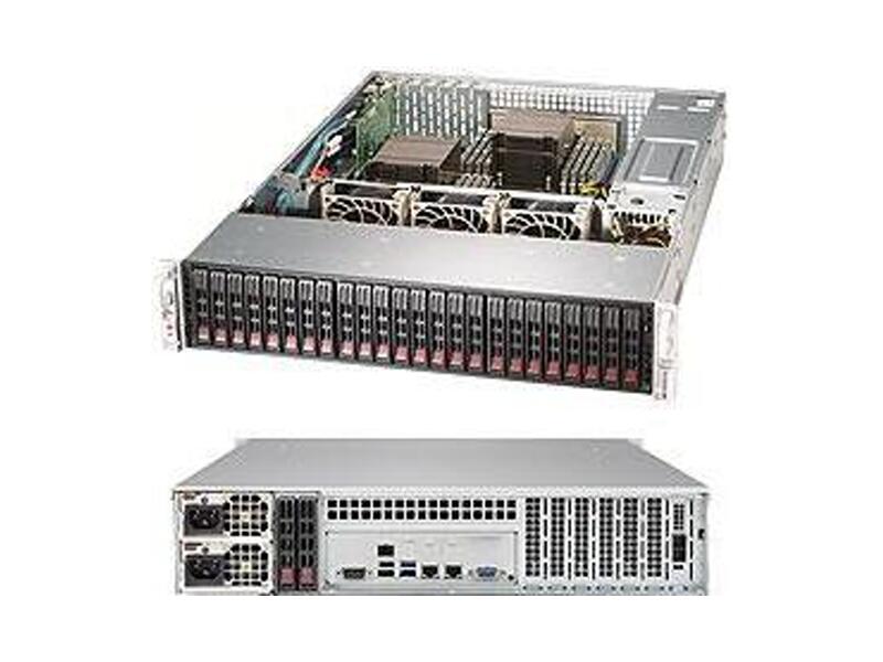 SSG-2029P-E1CR24H  Supermicro SuperStorage Server 2U 2029P-E1CR24H no CPU(2) Scalable/ TDP 70-205W/ no DIMM(16)/ on board C624 SAS3(3108) RAID 0/ 1/ 5/ 6/ 10/ 50/ 60, SATA3 RAID 0/ 1/ 5/ 10/ no no HDD(24), opt.2 NVMe M.2/ 2x10GE/ 3xPCIEx16, 4xPCIEx8, JBODExpPort/ 2x1200W