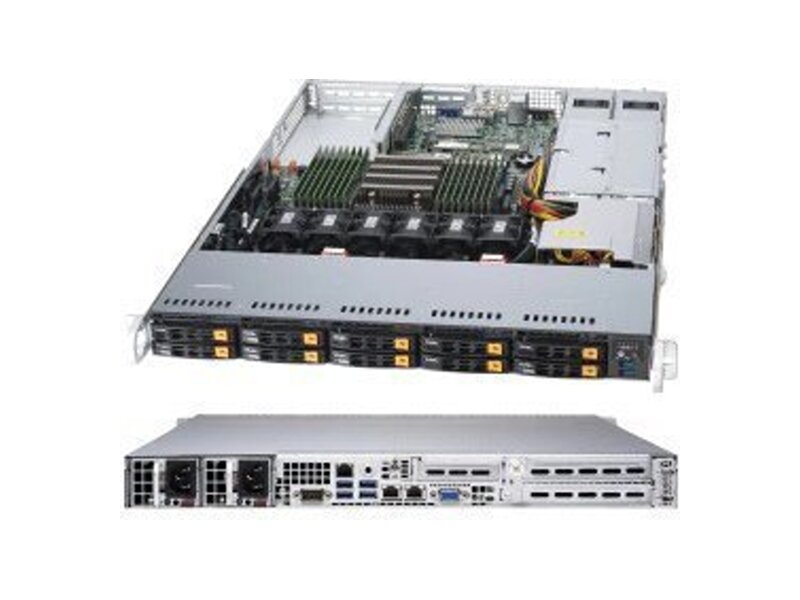 AS-1114S-WN10RT  Supermicro A+ Server 1U 1114S-WN10RT Single AMD EPYC 7002 CPU, 16 DIMM 2 PCI-E 4.0 x16 (FHHL) slots, 1 PCI-E 4.0 x16 (LP) slot, 10 Hot-swap U.2 NVMe4/ NVMe3/ SATA3, 2x 10GBase-T LAN ports, 2 SuperDOM, 750W RPSU