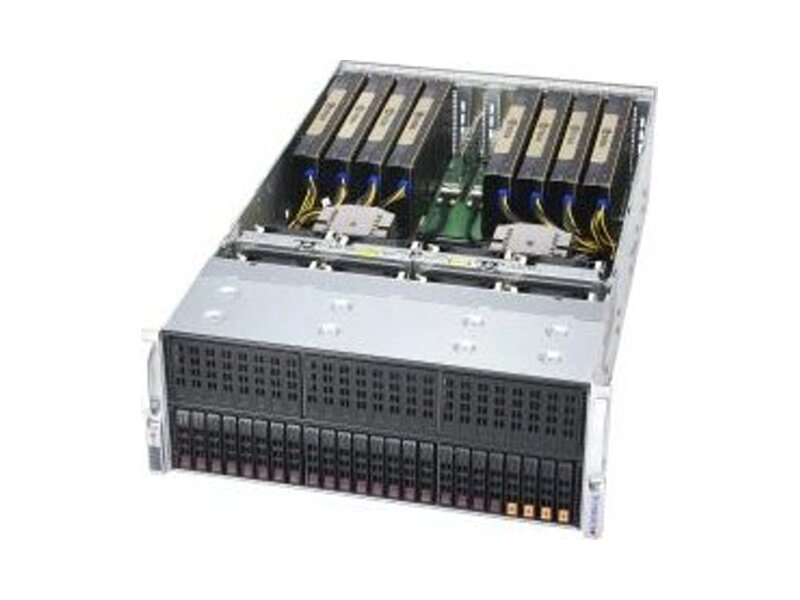 AS-4124GS-TNR  Supermicro A+ Server 4U 4124GS-TNR 2xSP3, TDP up to 208W, 32xDDR4, 24x2.5'' Hot-swap, SATA3 (6Gbps), 9xPCI-E 4.0 x16, 2x1GbE LAN, 1xRJ45 IPMI, 2xUSB 3.0, 1xVGA, 1 COM, 2x2000W