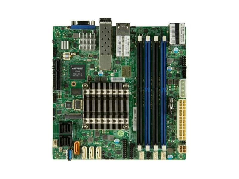 MDB-A2SDI-H-TP4F  Supermicro Server motherboard MDB-A2SDI-H-TP4F, Intel Atom CPUC3958, Singl socket FCBGA1310, 4 DIMM, 12xSATA3 6G, 1 PCI-E 3.0 x4, Quad LAN with Intel C3000 SoC, 2 10GBaseT and 2 10Gb SFP+, Mini-ITX
