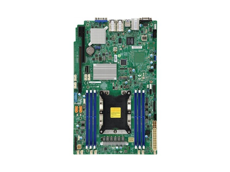 MBD-X11SPW-TF  Supermicro Server motherboard MBD-X11SPW-TF, Single socket, Intel C622, 6xDDR4, 10xSATA3 6G, 2xPCIe3.0, 2x10GE iX722+iX557, 8''x13''