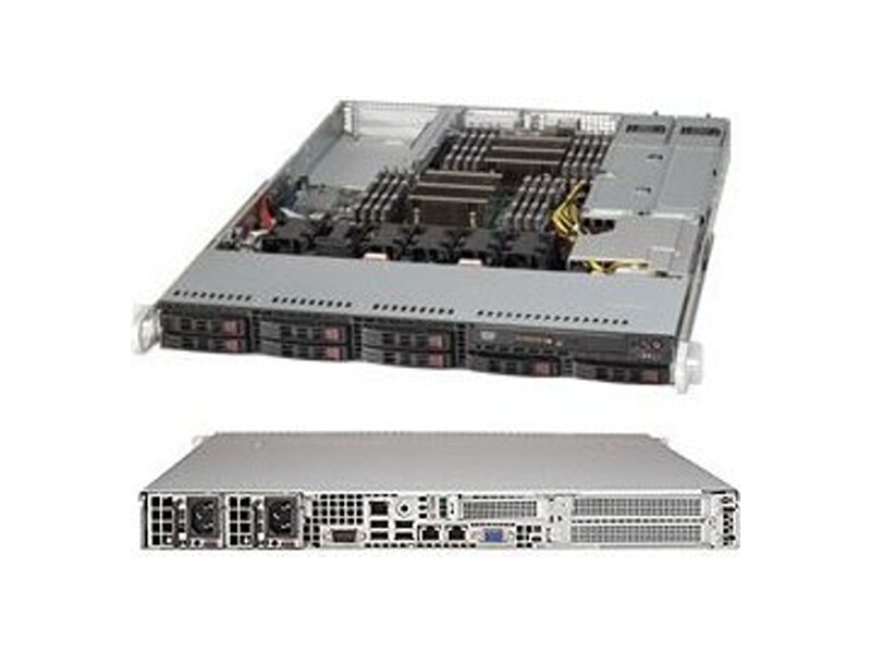 CSE-113AC2-R706WB2  Supermicro SuperChassis 113AC2-R706WB2 Rack 1U, 8x2.5''' HotSwap, 2xFH, 1xLP, R750W, EATX