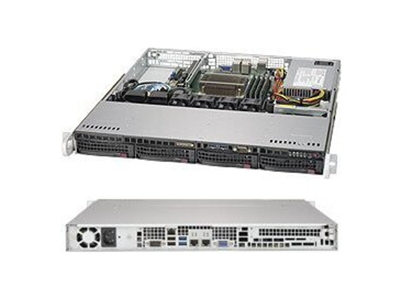 CSE-813MFTQC-350CB  Supermicro SuperChassis 813MFTQC-350CB Rack 1U, 4x 3.5'' HS SAS/ SATA, 1xFH, 350W, 12''x 10''/ 9.6''x 9.6''