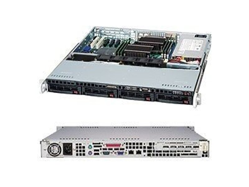 CSE-813MTQ-600CB  Supermicro SuperChassis 813MTQ-600CB Rack 1U, 4x3.5'' HotSwap SAS/ SATA, 1xFH/ HL, 600/ 680W, ATX/ microATX