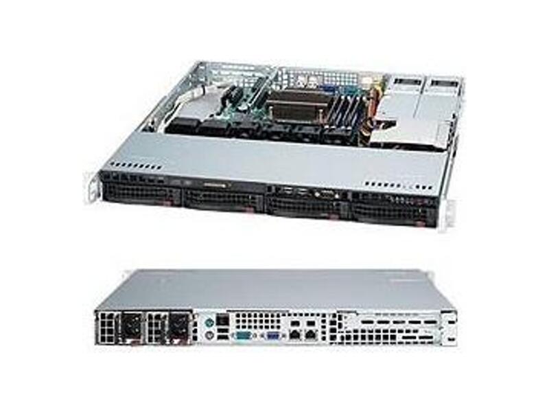 CSE-813MTQ-R400CB  Supermicro SuperChassis 813MTQ-R400CB Rack 1U, 4x3.5'' HotSwap, 1xFH/ HL, 400W, ATX/ microATX