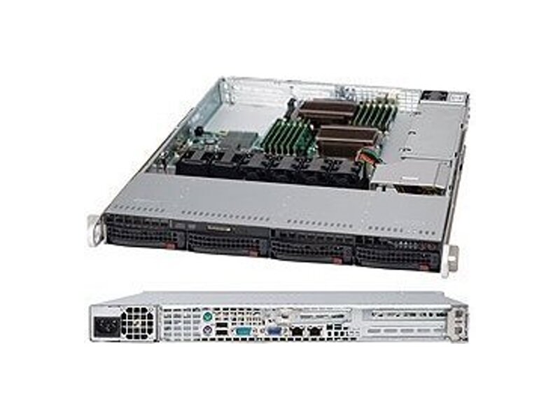 CSE-815TQ-600WB  Supermicro SuperChassis 815TQ-600WB Rack 1U, 4x3.5'' HotSwap, 2xFH, 1LP, 600W, EATX/ 13.68''x13''